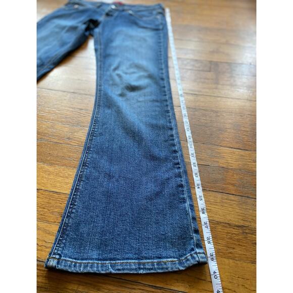 BCBG MAXAZRIA Distressed Flared Button-Fly Jeans sz 8 - Picture 14 of 15